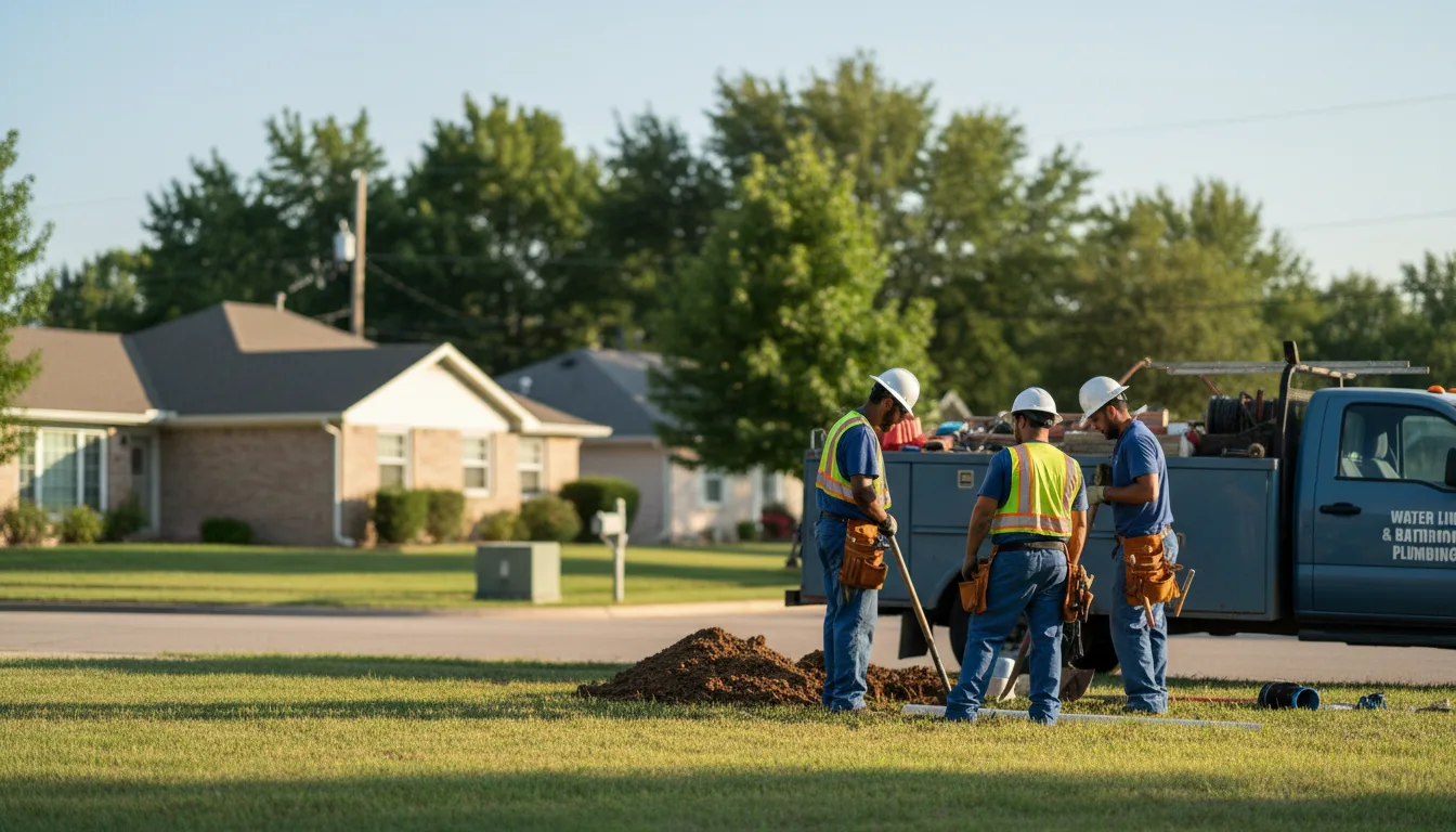 Residential water line and bathroom plumbing service in Bynum, TX